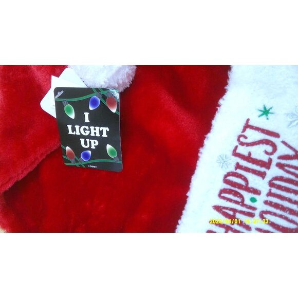 Disney Mickey Mouse Ears Santa Hat With "Happiest Holiday" Lights Up * AB19 tt - Picture 2 of 3